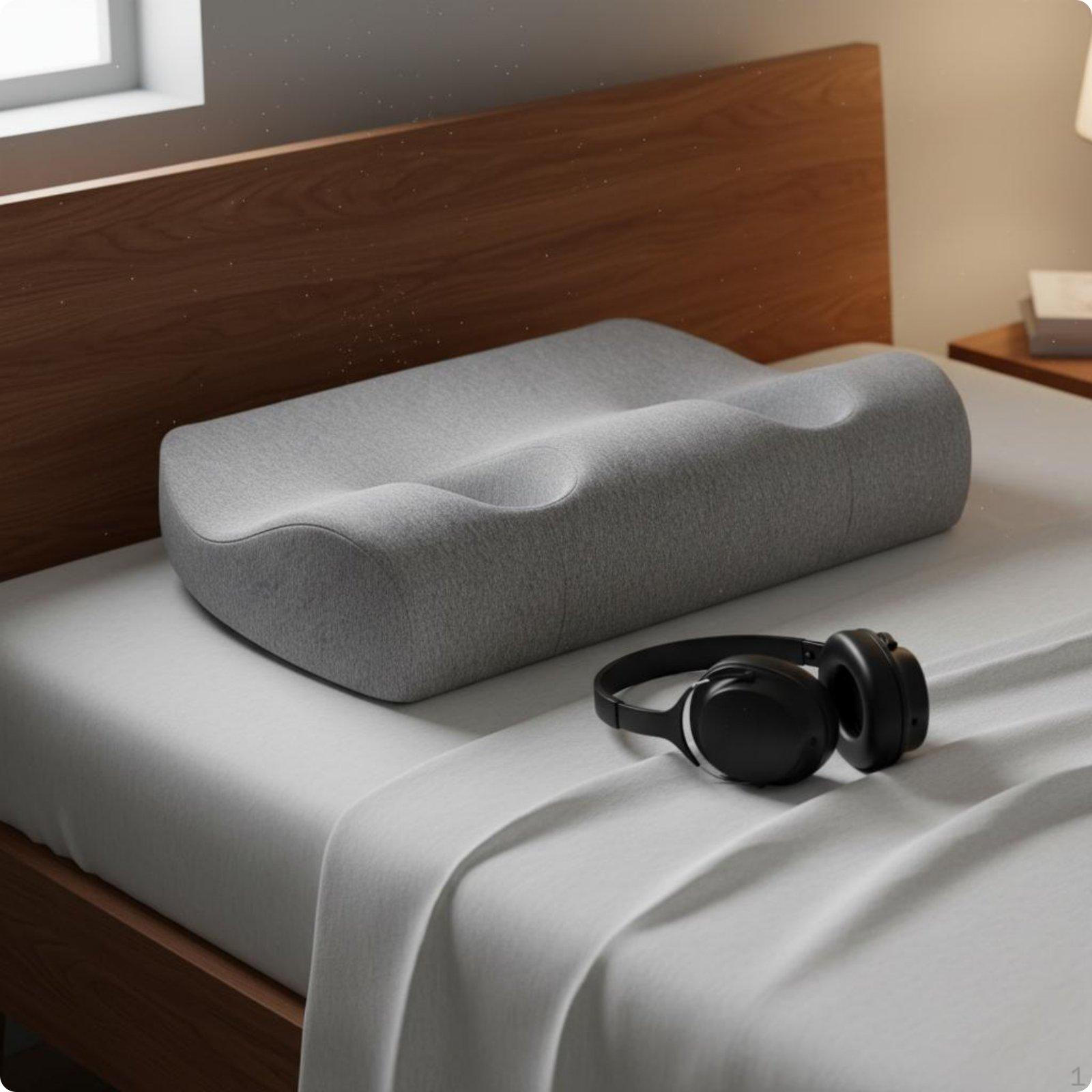 Ear Hole Sleeping Pillow Pressure Relief Headphone Neck Bedding