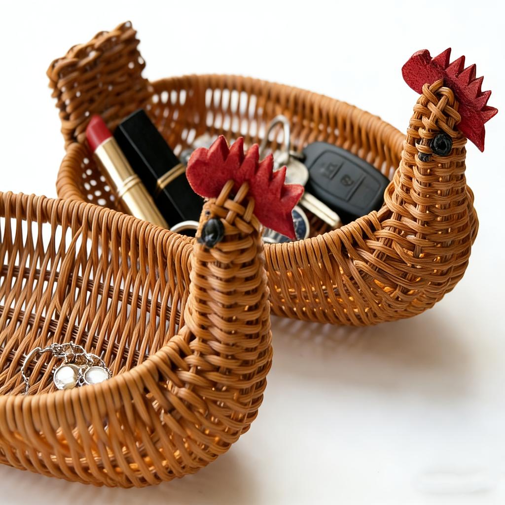Simulated Animal Imitation Rattan Woven Storage Basket Household Storage Decoration Decoration Fruit Toy Basket Handmade Crafts