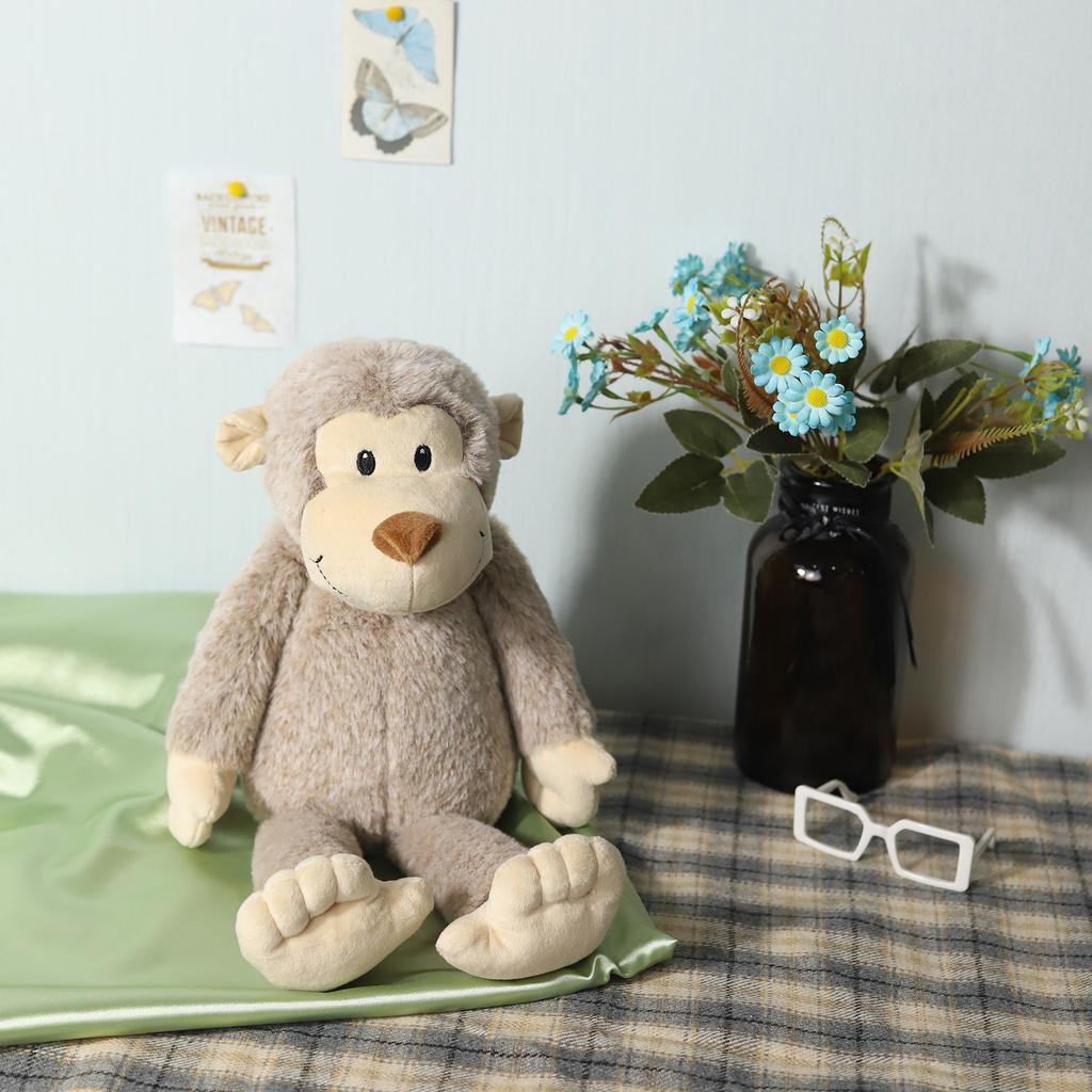 Bashful Monkey Plush Toy Classic Soft Stuffed Animal Baby Comfort Doll Cute Brown Monkey Gift for Kids Newborn