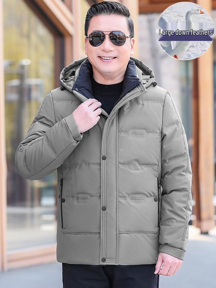 Men's Winter Down Jacket for Middle-Aged & Elderly - Thick, Warm Outerwear for 50s & 60s  