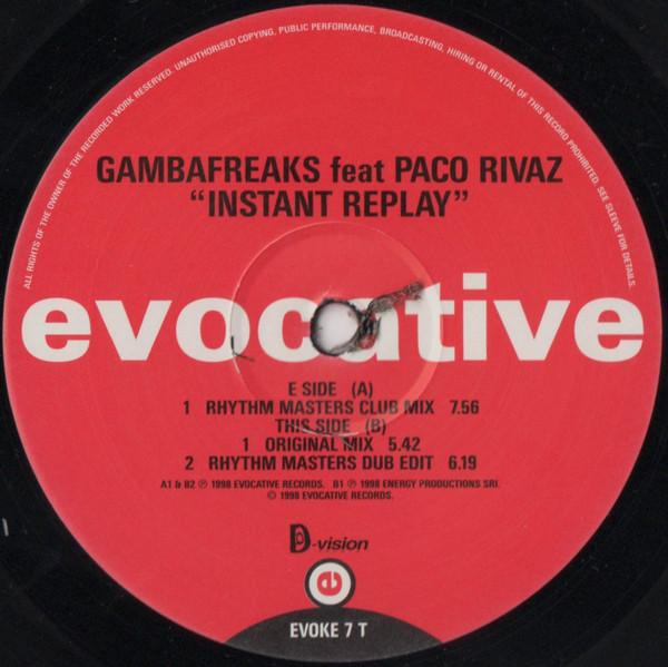 12inch Record GAMBAFREAKS FEAT PACO RIVAZ - Instant Replay EVOKE7T Evocative, D:vi 1998 UK Dance & Electronica Used