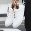 Koreanische Version Herren Freizeitschuhe Flache Sohle Atmungsaktiv Mode Board Schuhe Leder Trendige Grüne Sportschuhe Weiß Bequem