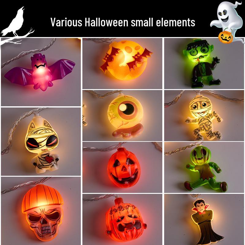Halloween String Lights: Pumpkin & Ghost Decor for Bar, Kindergarten, or KTV