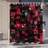 4Pcs Shower Curtain Set with Non-Slip Bath Mat, Toilet Lid Cover, Contour Rug & 12 Hooks, Bathroom