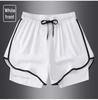Men's Summer Sports Shorts with Back Pockets, Trendy Cross-Border Design, Fake Two-Piece Look.