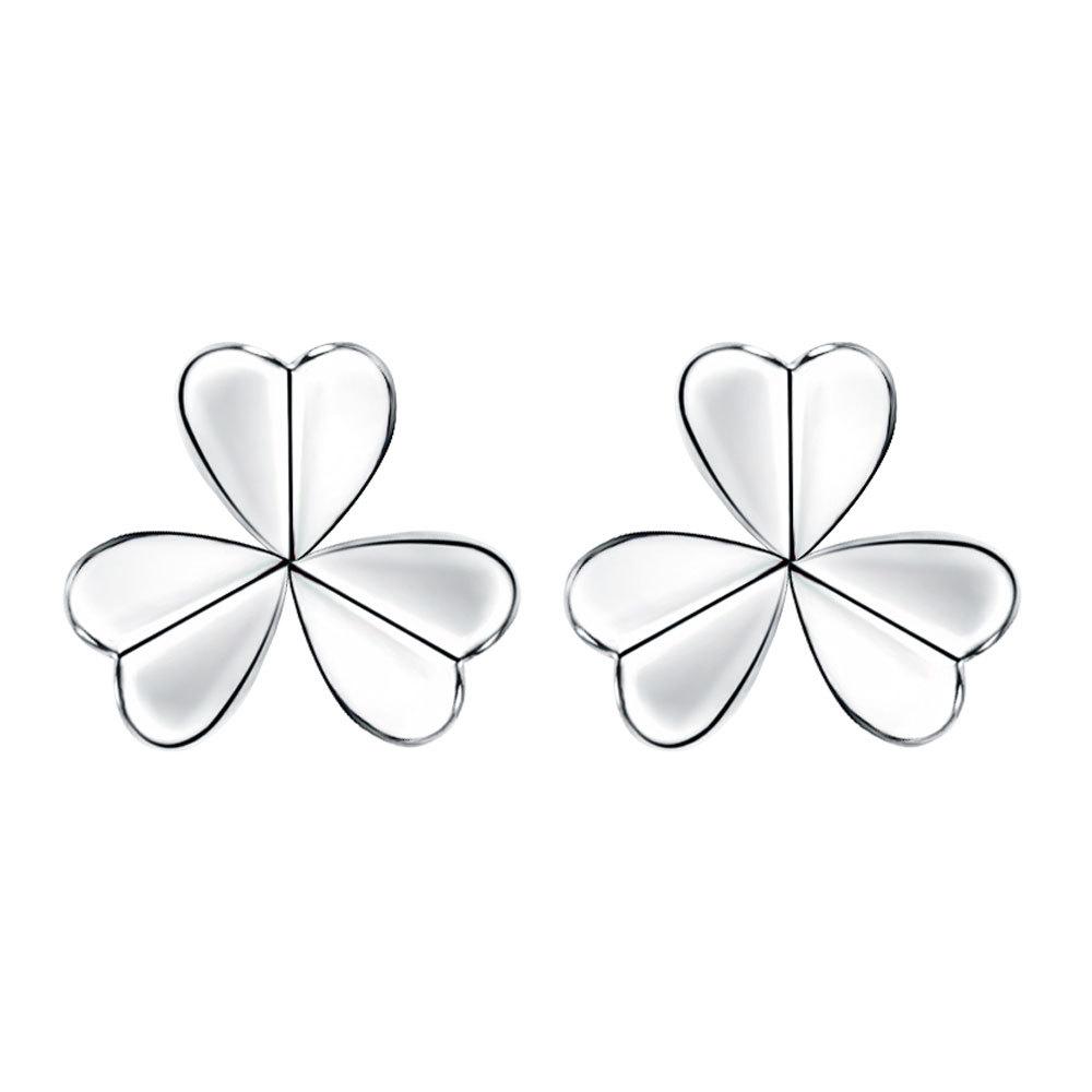 

Простые и модные утолщенные серьги-гвоздики Happy Clover для женщин, элегантные маленькие толстые серьги в виде свежих листьев, персонализированные серьги для девочек.