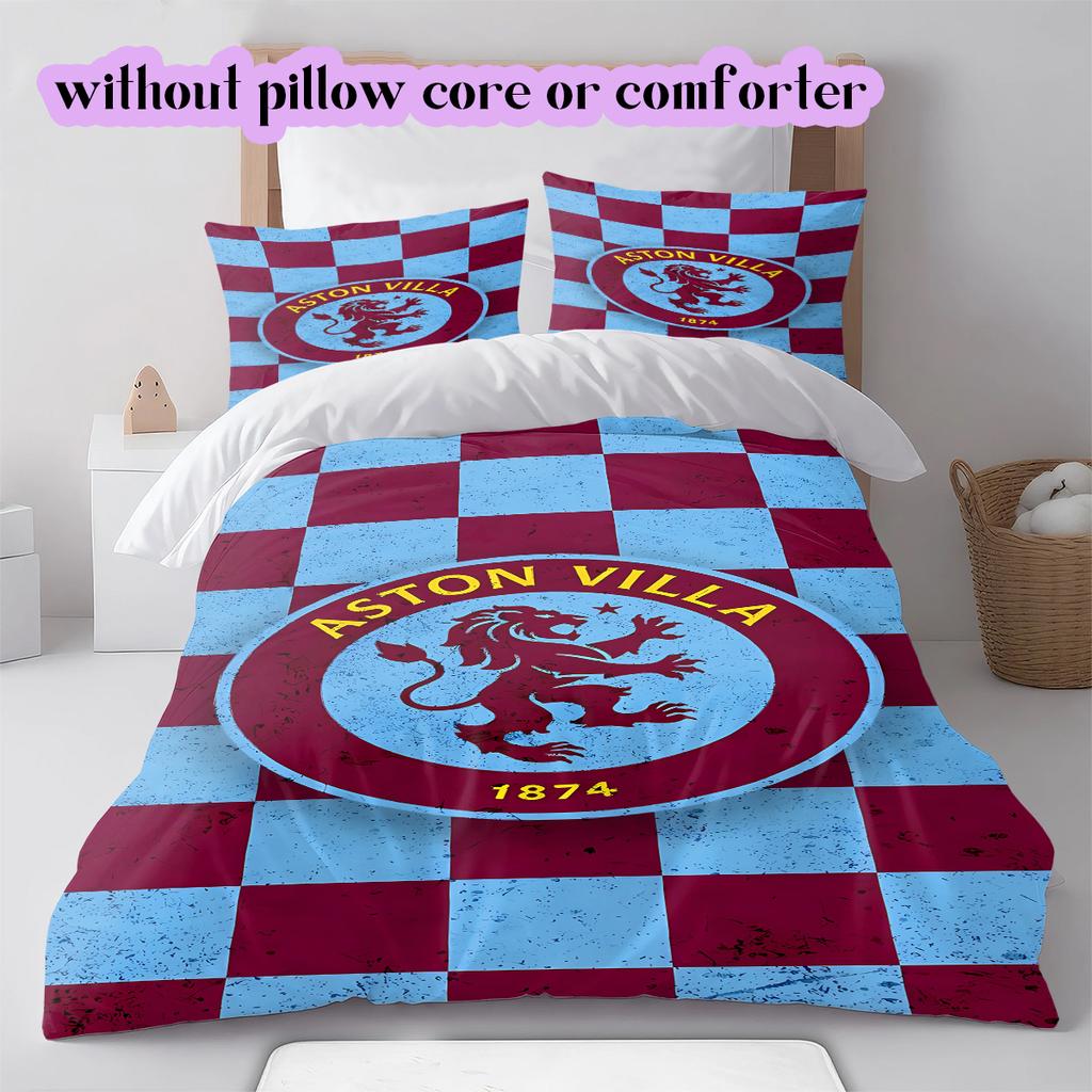 Team football Pattern Bedding Quilt Set Quilt Cover Pillowcase Home Decoration Birthday Gift (1 * duvet cover + 2 * pillowcase, without core)