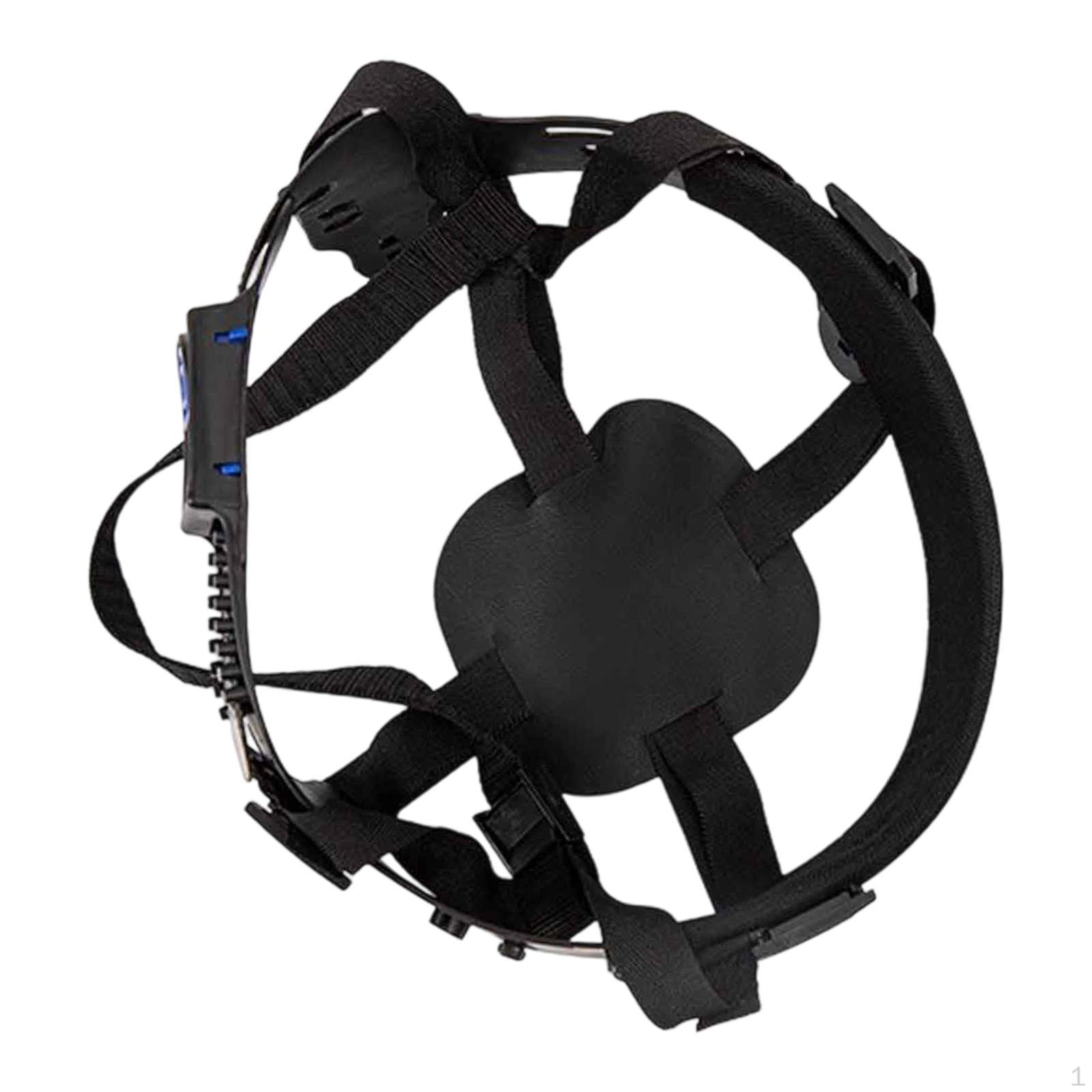 

Внутрішня частина шолома як амортизуюча вставка з ремінцем для голови та ременем забезпечує амортизацію удару Black 4 Point Button