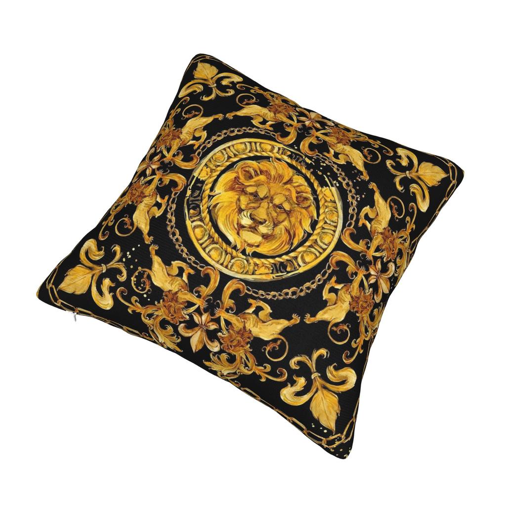 Golden Lion Luxury Design European Baroque Pillowcase Soft Cushion Cover Decorative Pillow Case Cover Home 40*40Cm