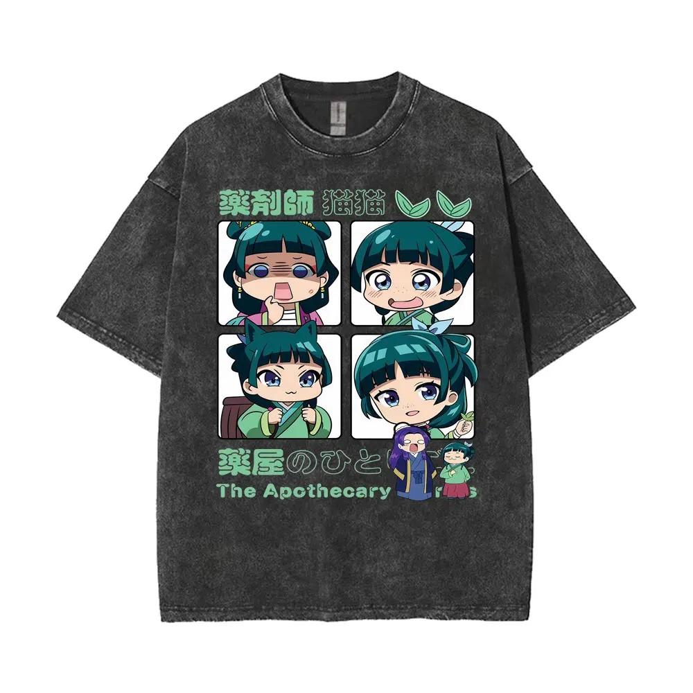 Anime skalbinti per dideli marškinėliai Mao Mao vaistinės dienoraščiai spausdinimas T marškinėlis Vyrai Moterys Gatvės mada Estetika Trumpomis rankovėmis Moteriški Vyriški drabužiai