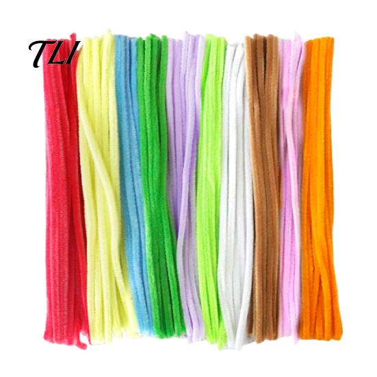 Decorative Plush Strips for Crafts 100Pcs Pipe Cleaners Handicrafts, Flexible Chenille Stems DIY Artistic Floral Supplies Art Projects, Multi-colored