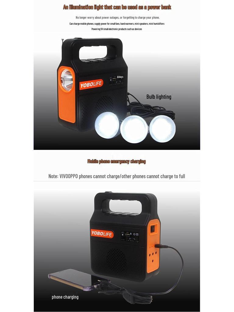 Compact Solar-Powered System with Radio & MP3 Playback