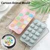 Tecknad Djur 15 Rutor Trycktyp Mjuk Botten Iskubform Hushållssilikon Isbricka Hembakad Iskub Livsmedelskvalitet