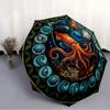 Ocean Mystery Glass pattern umbrella, portable and foldable design, 8 ribs, a casual accessory for Halloween, Christmas, and birthday gifts.