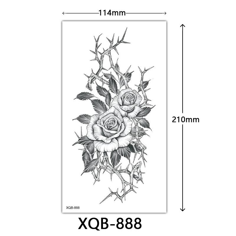 Small Full Arm Tattoo Sticker, Flower Letters, Plain Flower Tattoo Sticker Tattoo