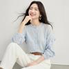 Women's French Chic Pure Cotton Embroidered Ruffle Long-Sleeve Shirt