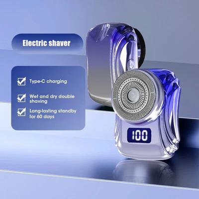 Waterproof Electric Shaver Mini Shavers Portable Male Travel Shaver with Digital Display USB Rechargeable Dry Wet Shave Razor