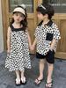 2025 Summer Sibling Outfits: Korean-Style Loose Sling Dress & Shorts Set for Boys and Girls
