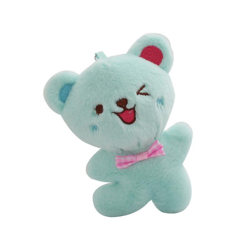 Chaveiro Adorável de Pelúcia Urso Feliz Adorável Acessório de Mochila Desenho Animado Máquina de Bonecas Fofa