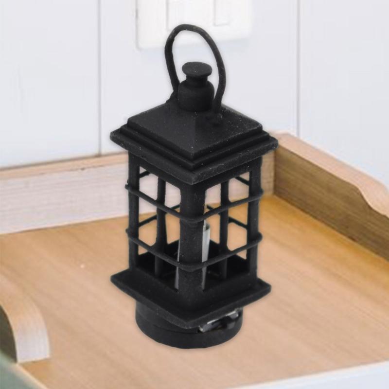 1/12 Scale Dollhouses Miniature Handlamp with LED Lighting Garden Lamp for Dollhouses House Displaying Accessory