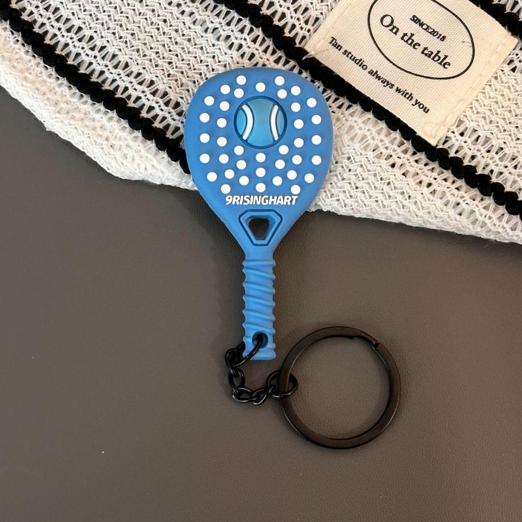 Exquisite Mini Tennis Racket Keychain Pendant - Trendy Sports Bag Charm Gift