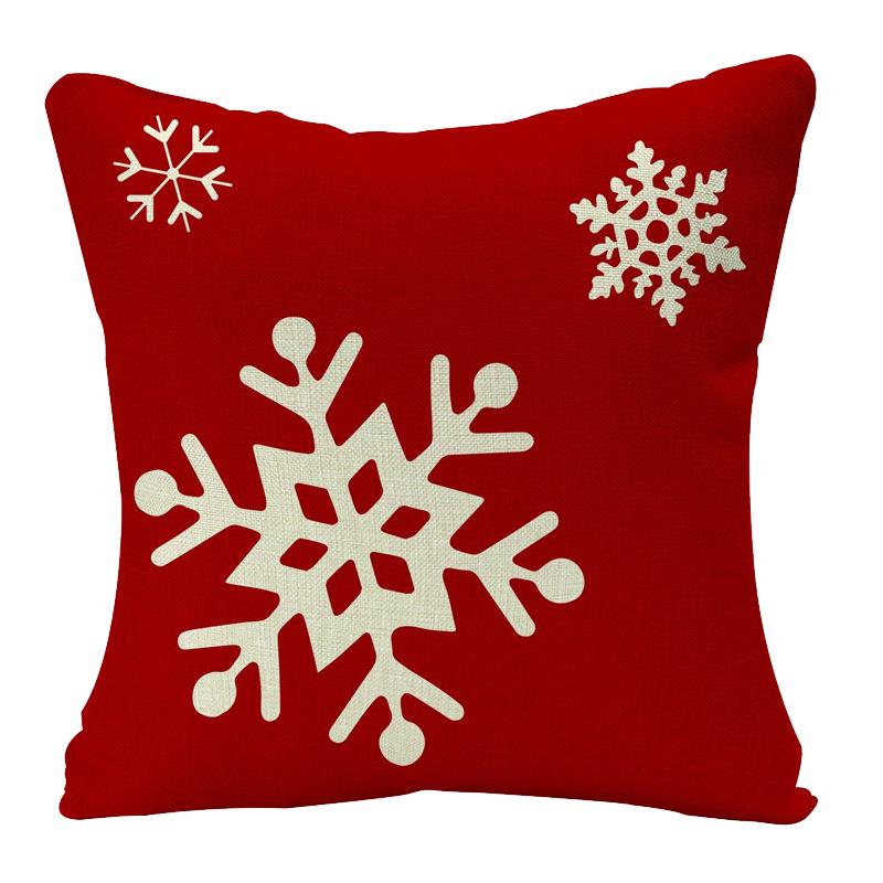 Christmas 40pcs Linen Pillowcase Festive Home Sofa Decoration Pillow Cushion Cover