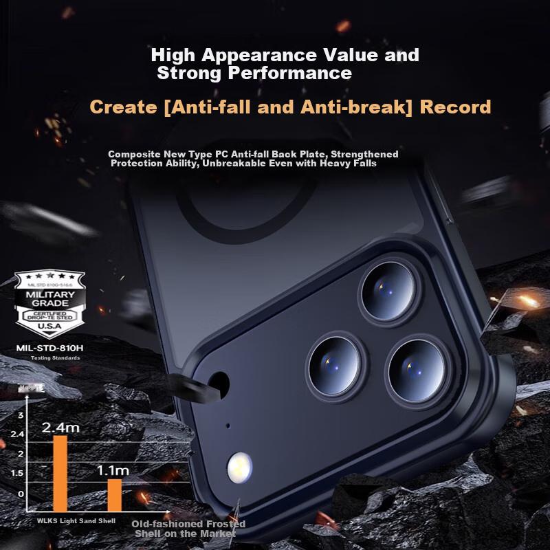 Skin-feel Magnetic Adsorption17 Phone Case iPhone 17 Magnetic Adsorption Wireless Charging Ultra-thin Anti-drop Skin-friendly Frosted Navy Blue