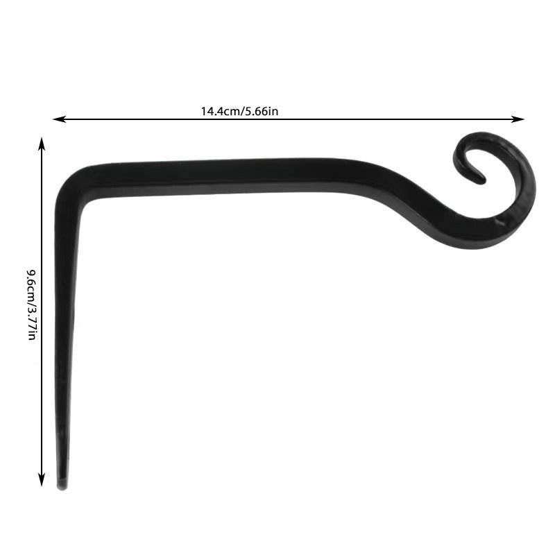 1 Pc Simple Wall-mounted Iron Clothes Hook - Formed by Bending, S-shaped Flower Basket Hook. Fixed with Self-tapping Screws.