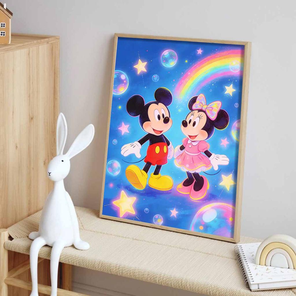 Disney Diamond Art Painting Kit Mickey Minnie Starry Bubbles Wall Decor Handmade Gift