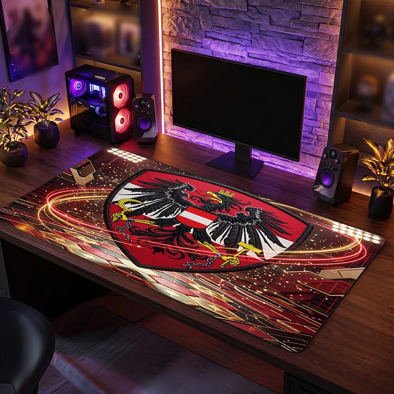 Austria Football Crest Mouse Pad, Extended Non Slip Rubber Desk Mat for Gaming Office Laptop Fan Gift