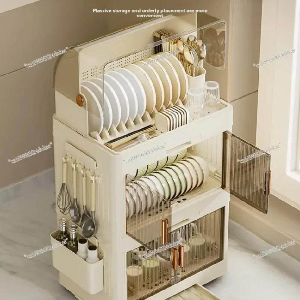 Küchenschüsselregal, Geschirr-Aufbewahrungsbox, Haushalt mit Deckel, Geschirr, Schüsselbox, Abtropfgestell, Kunststoffschrank