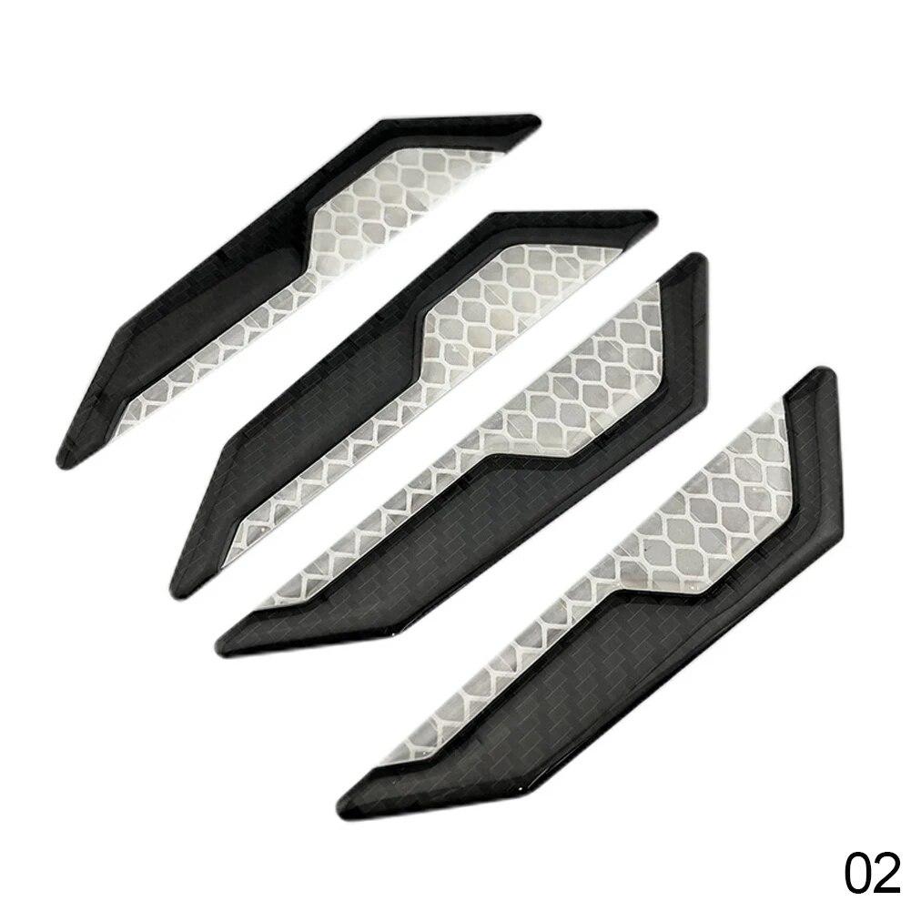 

4 шт., полоса для предотвращения столкновений на двери автомобиля, наклейки на тело, светоотражающие предупреждающие наклейки, декоративные, устойчивые к царапинам, модифицированные универсальные белый