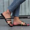 Large size sandals drag women's summer wear new girls flat bottom out fashion word drag