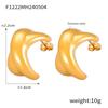 Gold Plated Geometric Titanium Steel Earrings - Elegant Cool Style for Women