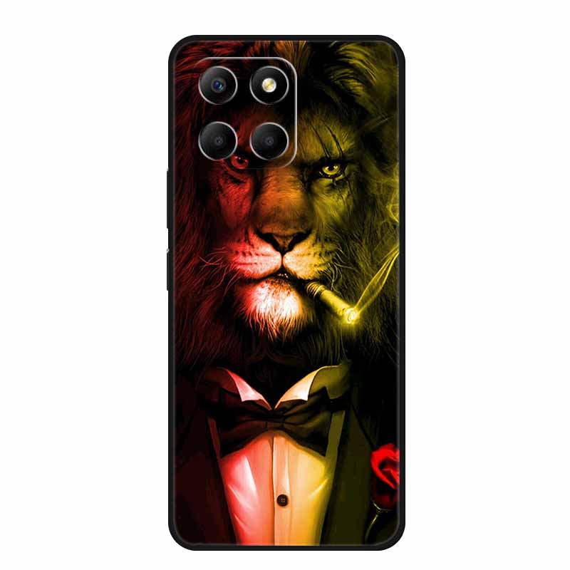Soft Silicone Covers For Honor X8 5G Case x8 X8A 4G Wolf Lion TPU Back Covers For Huawei Honor X8 Phone Cases HonorX8A Coque Bag