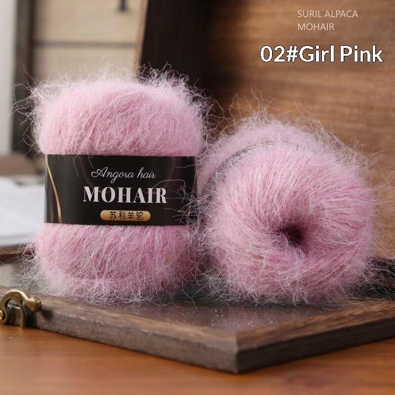 Comfortable Thread Cotton Blended Alpaca Mohair Yarn Long Haired Handmade Knitting Yarn Soft Fluffy Crochet Yarn Diy Handicrafts
