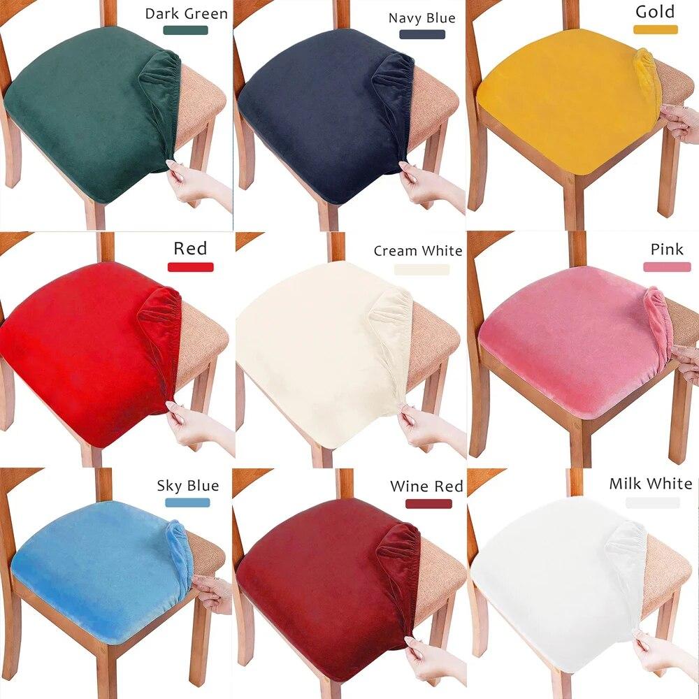 Pokrowiec na krzesło do jadalni Velvet Soft Stretch Chair Protector Covers, łatwy w montażu, zdejmowany pokrowiec na krzesło, luksusowy wystrój