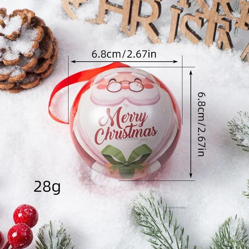 Weihnachten Runde Geschenkboxen Kugelform Blechdose Weihnachtsbaum Hängeornament Weihnachts-Süßigkeiten Glas Dosen Neujahr Navidad Dekorationen