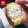 OLEVS 2932 Luxury Original Business Men's Watch 24 Hour Moon Phase Chronograph Waterproof Calendar Quartz Watch for Man