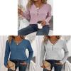 Elegant Long Sleeve Knitted T Shirt For Women With Splicing Details For Winter Casual Wear