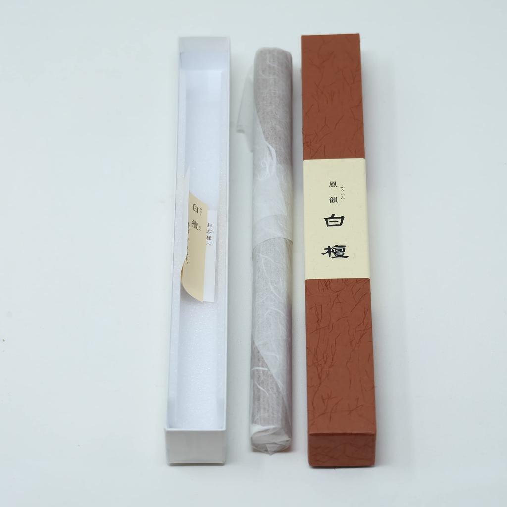 [Fuyun Byakudan] 40g Sandalwood Scent, Premium Long Incense Sticks, 24.5cm, Made In Japan with Natural Fragrance. [Established In 1820 by Eirakuya]