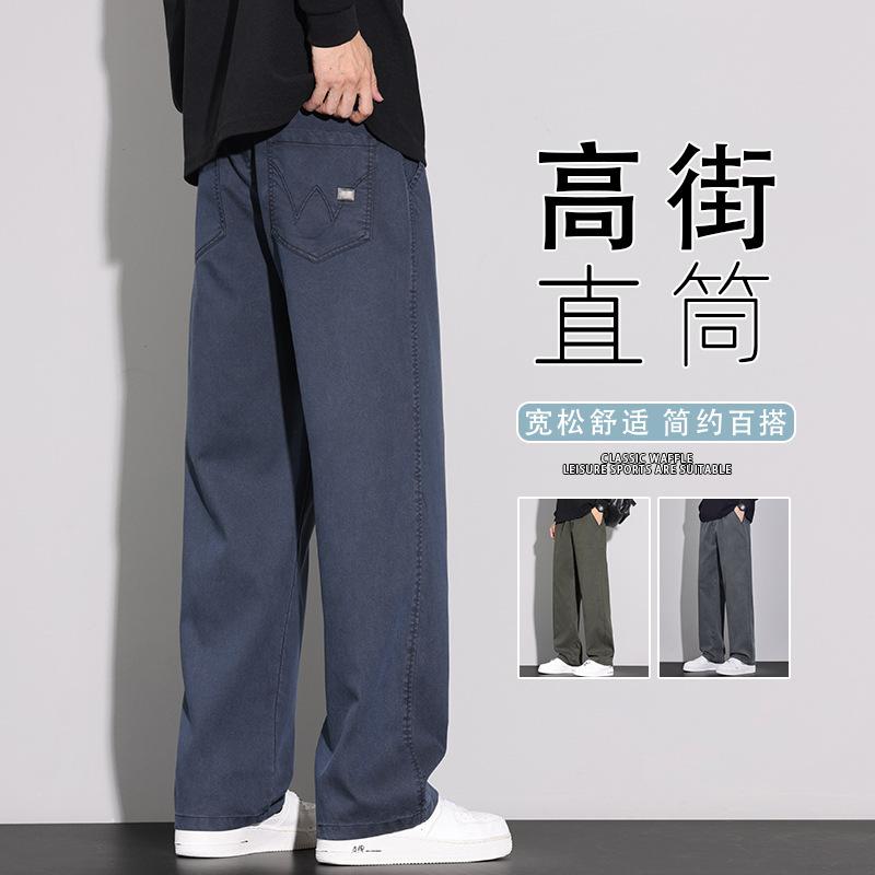 Autumn Straight Loose Casual Pants Men's Trend Comfortable Anti-wrinkle Drape Wide-leg Pants Versatile High-end Business Men's Pants