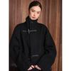 Corner buckle lazy silhouette wool coat women's double-sided