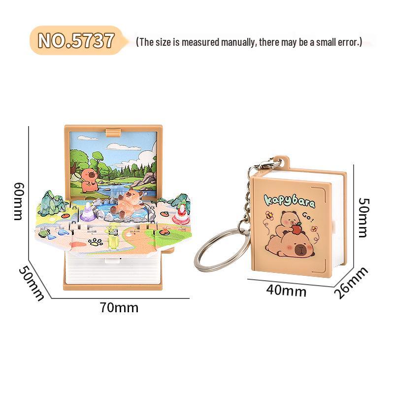 3D Dinosaur & Space Astronaut Pop-Up Keychain Book: Educational, Creative Decompression Toy