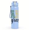 1PC Mardi Gras Color Letter Graphic,750ml Color Plastic Sports Water Bottle,Leakproof Flip Straw Lid,Suitable for Sports Office Home Use