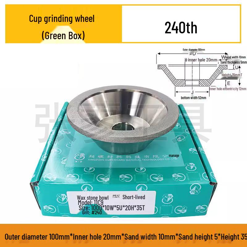 Alloy Diamond Bowl-Shaped Grinding Wheel for U2 Grinder: Grinds Tungsten Steel, Hard Alloy, Ceramic, CBN, Milling Cutters.
