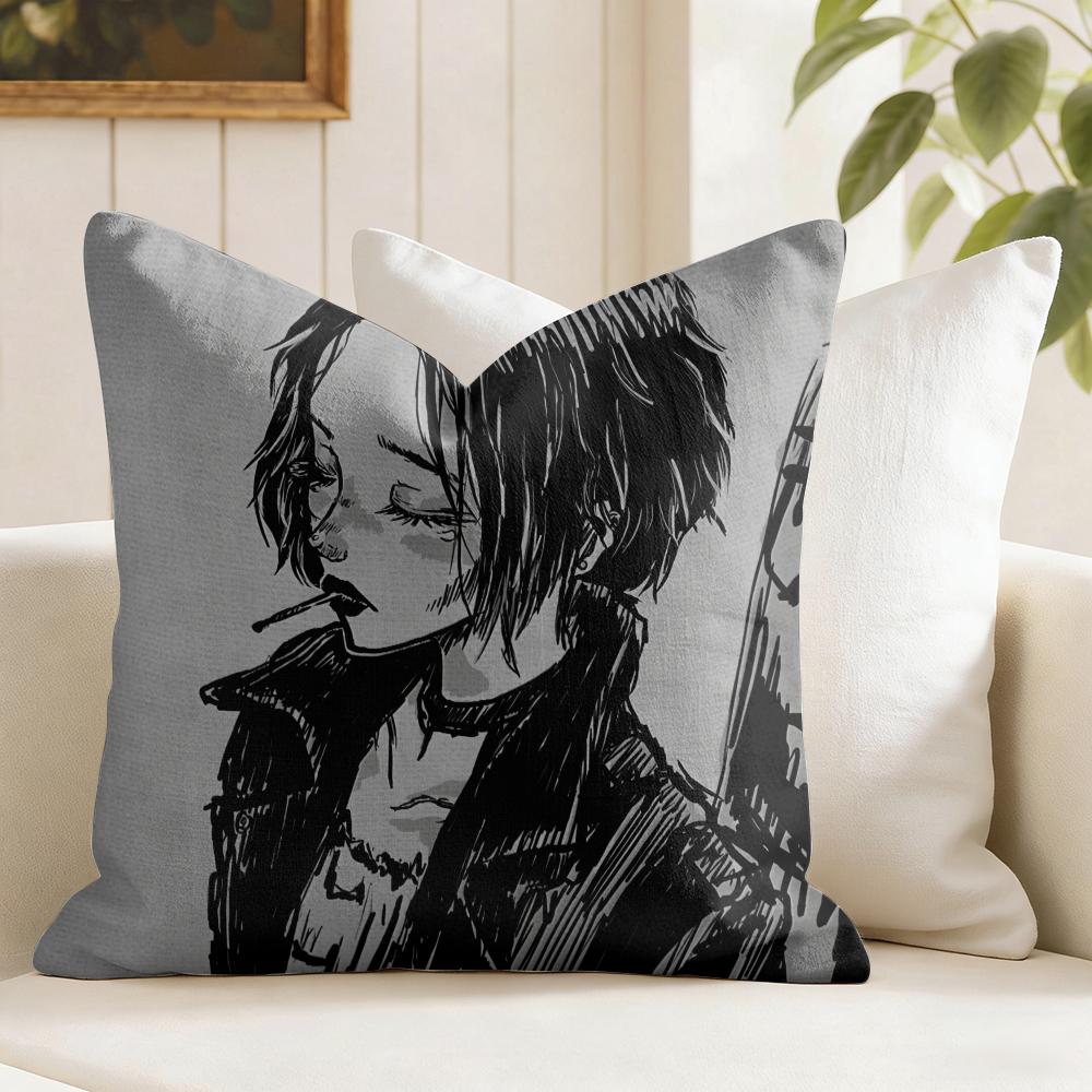 Anime Nnana Cushion Cover Natural Linen Double Sided Print  Throw Pillow Case for Sofa Couch Home Decor
