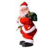 Electric Musical Reindeer Pull Cart Santa Figurine Christmas Decoration Table Decor Toy For Kids Holiday Stocking Stuffer Gift
