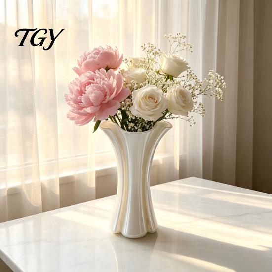 Woondecoratie Accessoires Moderne 3D Geprinte Vaas, Artistieke Bloem Elegante Decoratieve Vaas Tafeldecoratie voor Kunstbloemen, Verse Bloemen