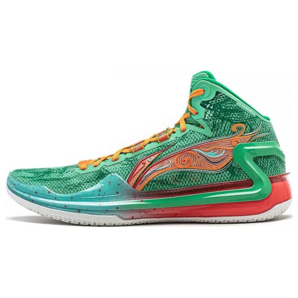 Li Ning Liren 4 Basketball Shoes Unisex High top Jade Frost Green/Pure Blue ABAT107-1